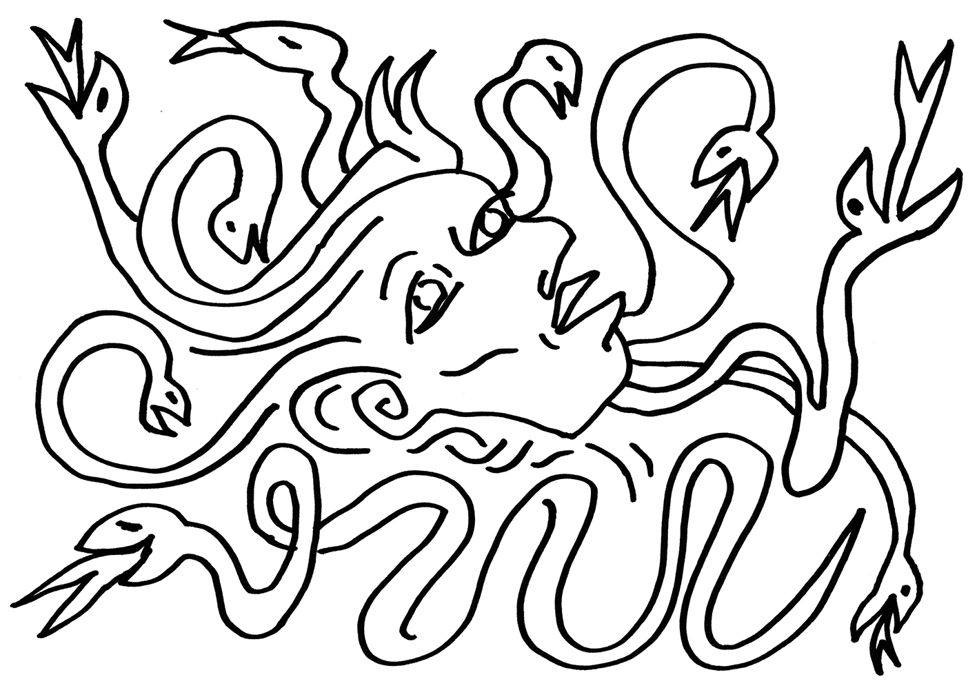 59 Karol Radziszewski Glowa Meduzy marker na papierze 21x297 cm 2020